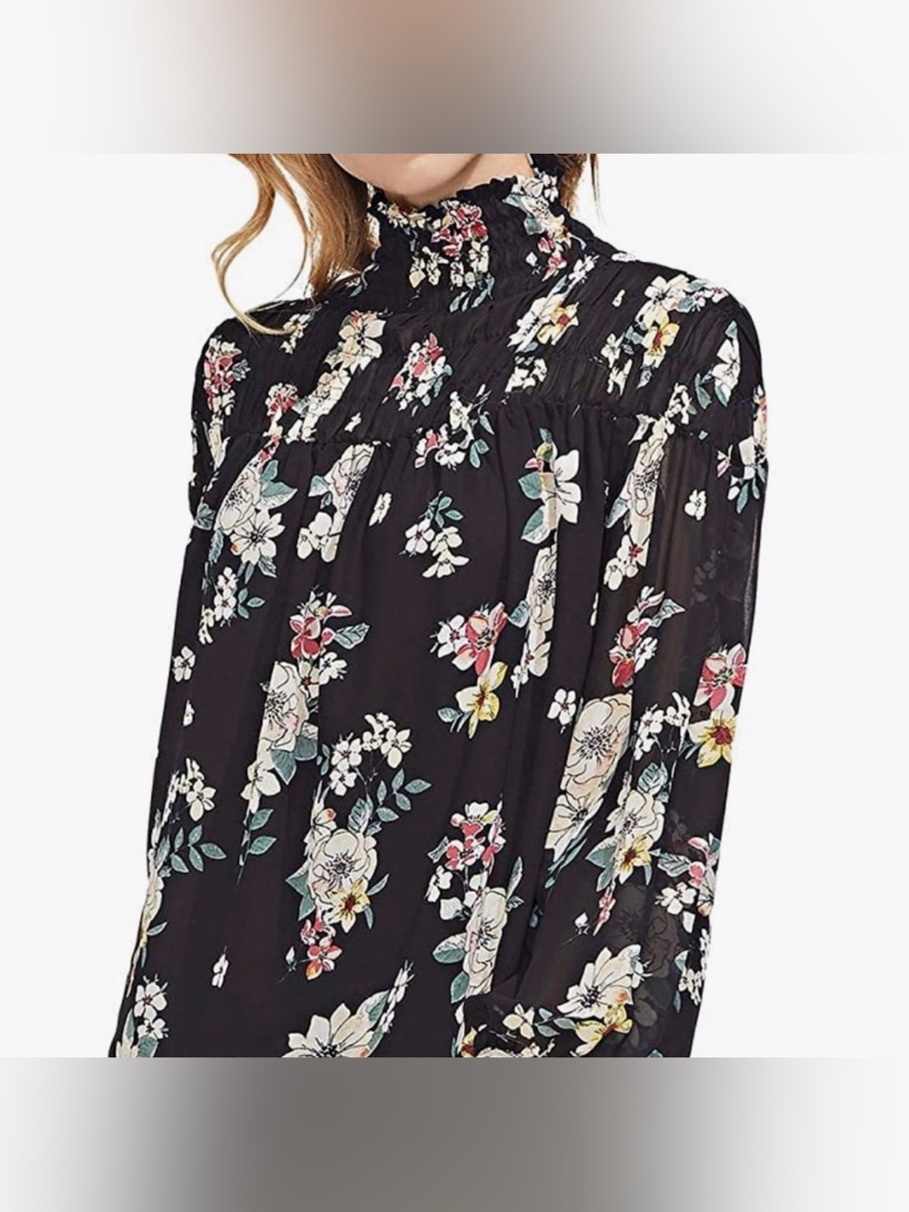 Vince Camuto Floral Chiffon Blouse